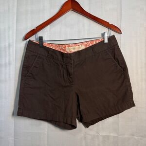 J Crew Broken In Chino Classic Twill Women's Shorts Dark Brown Size 8